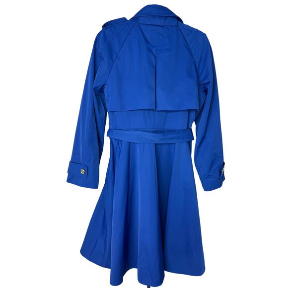 Kate Spade New York Cobalt Blue Double-Breasted Trench Coat Sz Small (estimated) - Picture 2 of 11